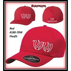 Flexfit Delta No Sweat Hat #180 - Red w/White logo